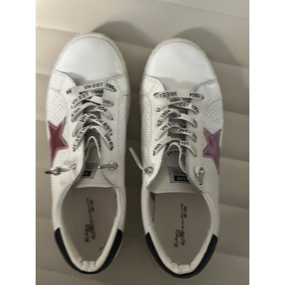 VH EST 1954 White Fashion Sneakers with Pink Star